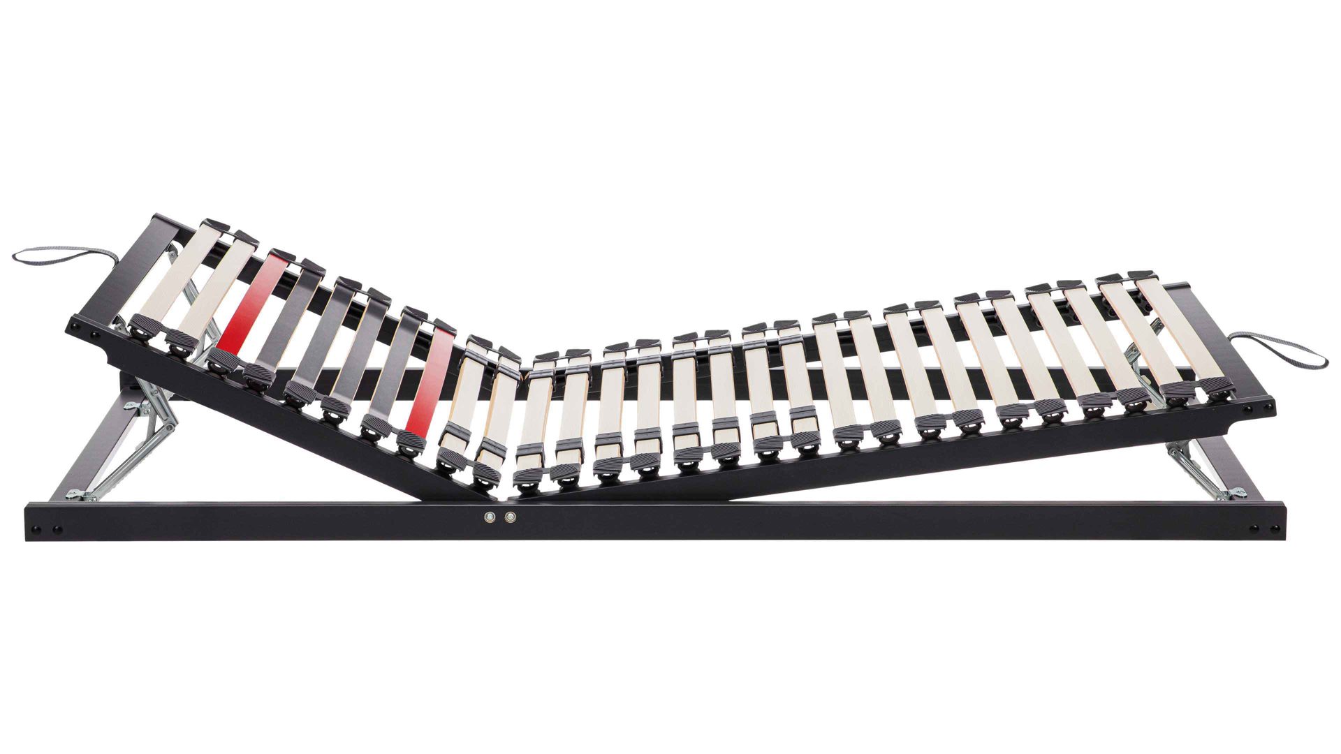 Lattenrost Interliving aus Holz in Anthrazit Interliving Lattenrost Serie 1950 mit Hebehilfe mit Hebehilfe manuell verstellbar – Liegefläche ca. 100 x 200 cm