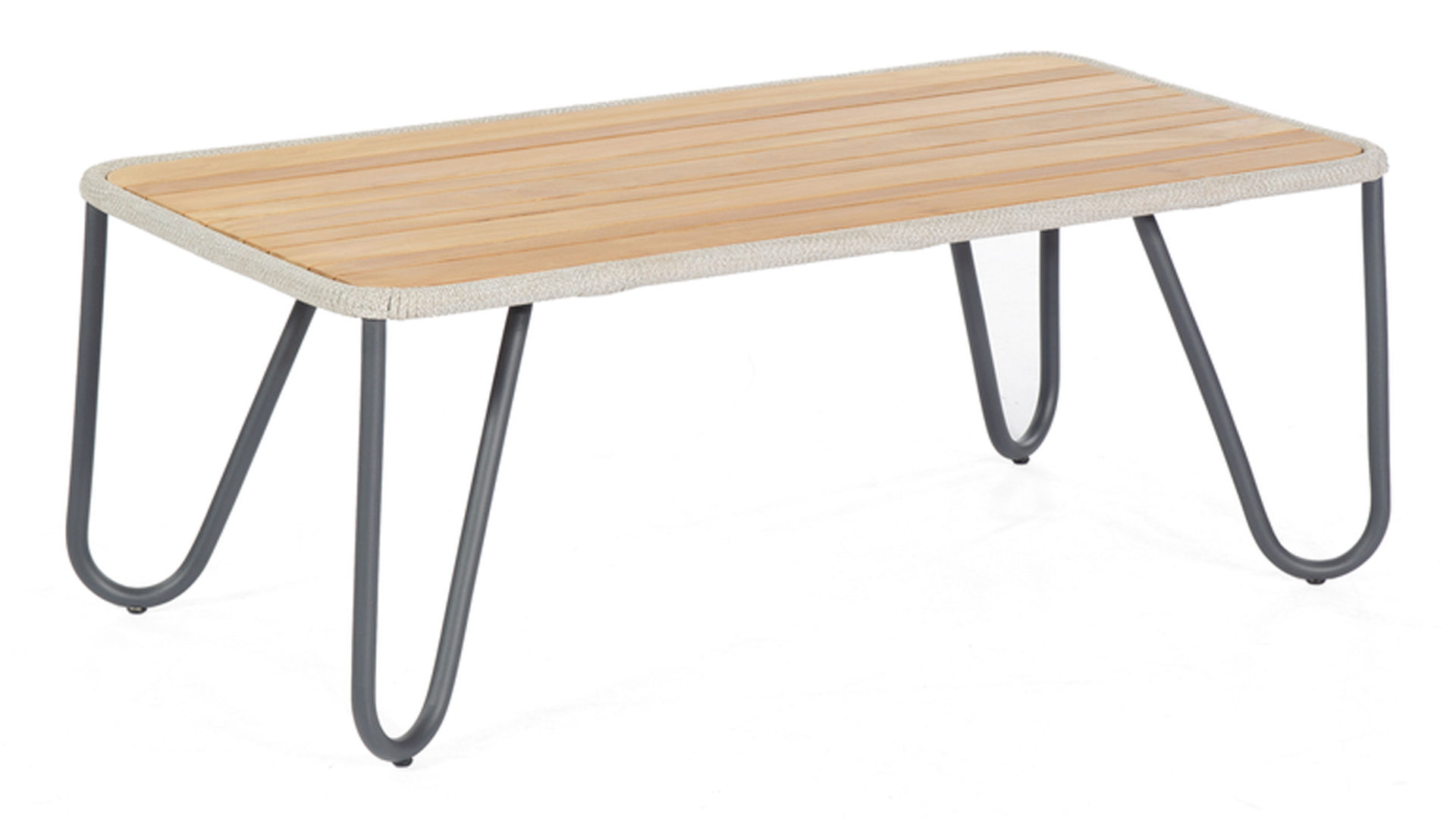 Gartentisch Sonnenpartner® | müsing aus Holz in Holzfarben Garten-Lounge-Tisch Charité Teakholz & Aluminium - ca. 120 x 60 cm