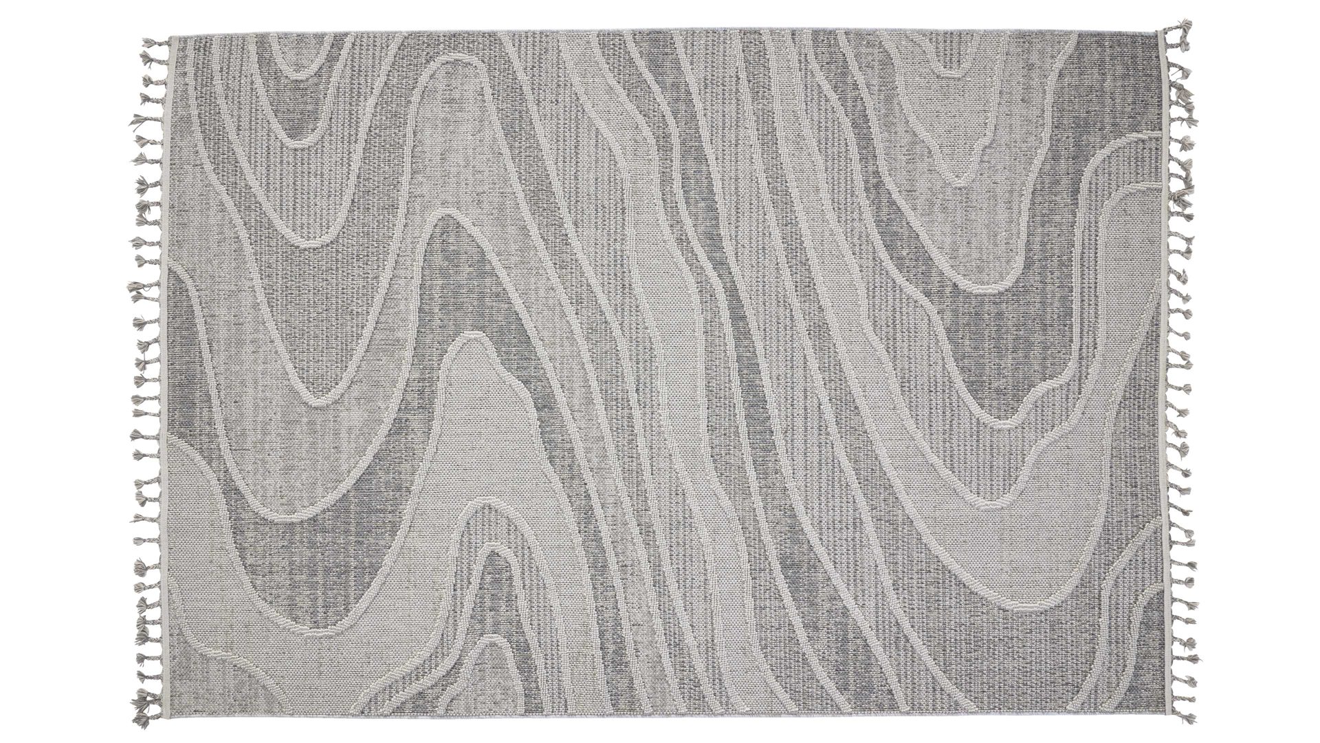 Outdoor-Teppich Interliving aus Kunstfaser in Grau Interliving Teppich Serie G-8020 - Outdoor-Teppich graues Linienmuster - ca. 160 x 230 cm