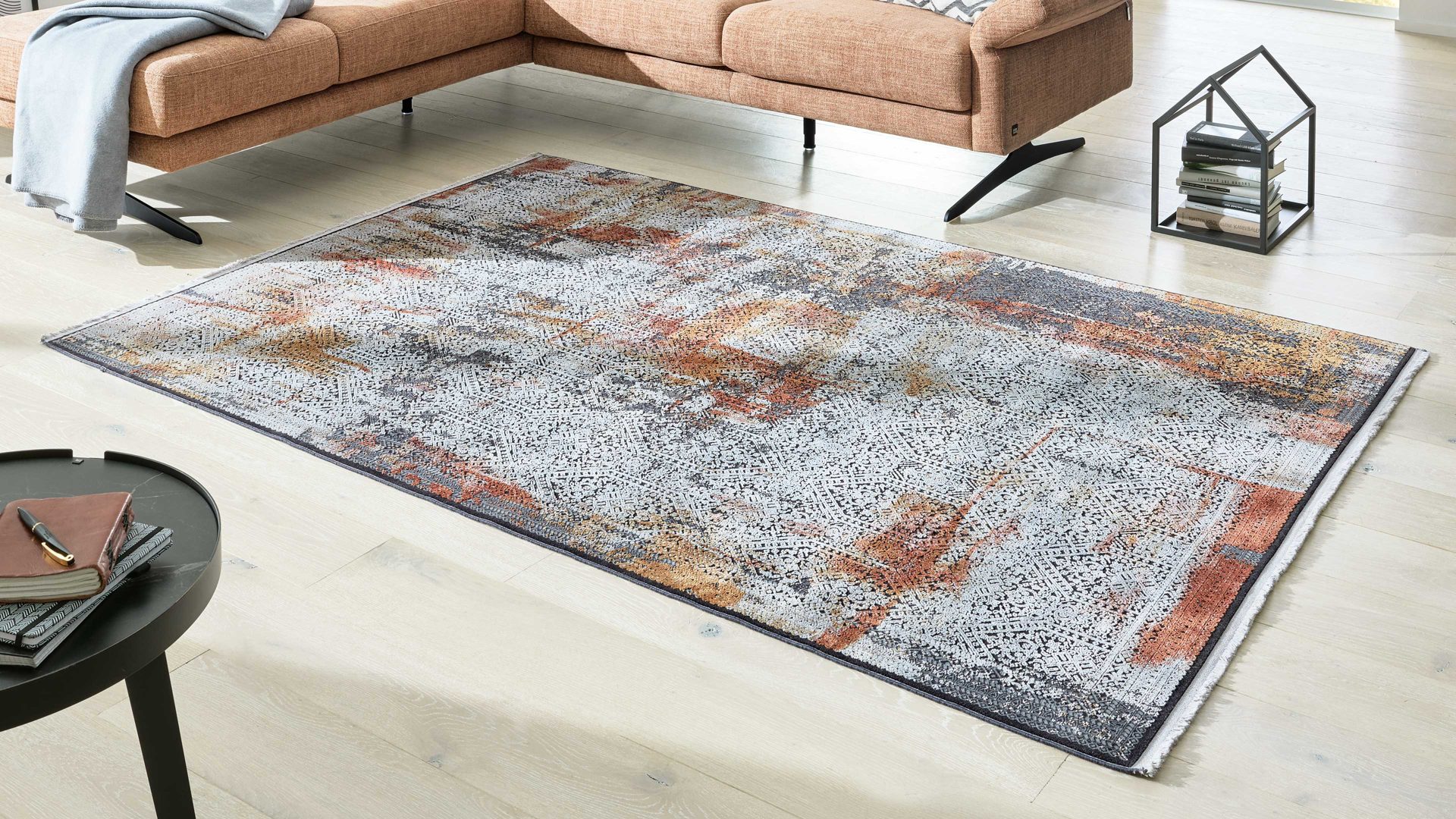 Webteppich Interliving aus Mischgewebe in Mehrfarbig Interliving Teppich Serie G-8060 mehrfarbiges Vintagemuster - ca. 80 x 150 cm