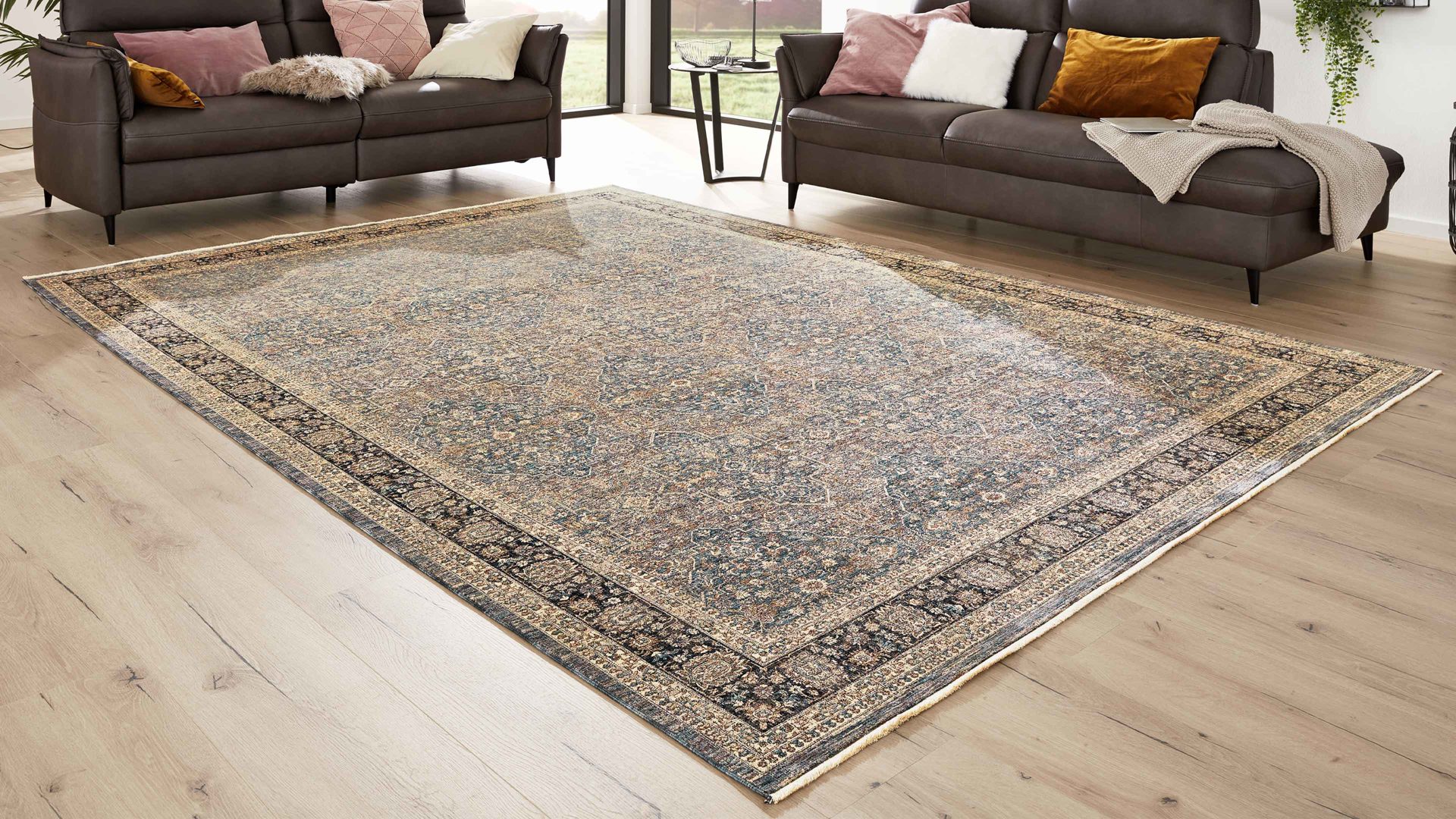 Webteppich Interliving aus Kunstfaser in Blau Interliving Teppich Serie L-8730 Blau-Blau– ca. 240 x 300 cm