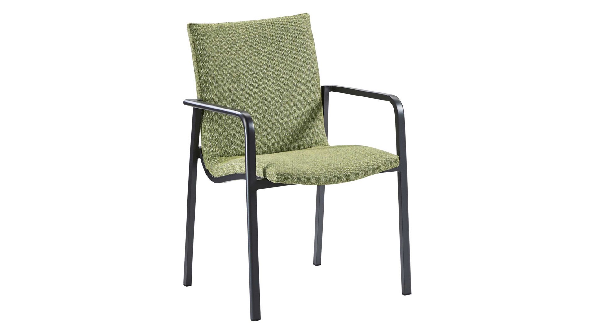 Gartenstuhl /-sessel Best freizeitmöbel aus Kunstfaser in Grün BEST FREIZEITMÖBEL Stapelstuhl Positano grüner Outdoorbezug & Aluminium