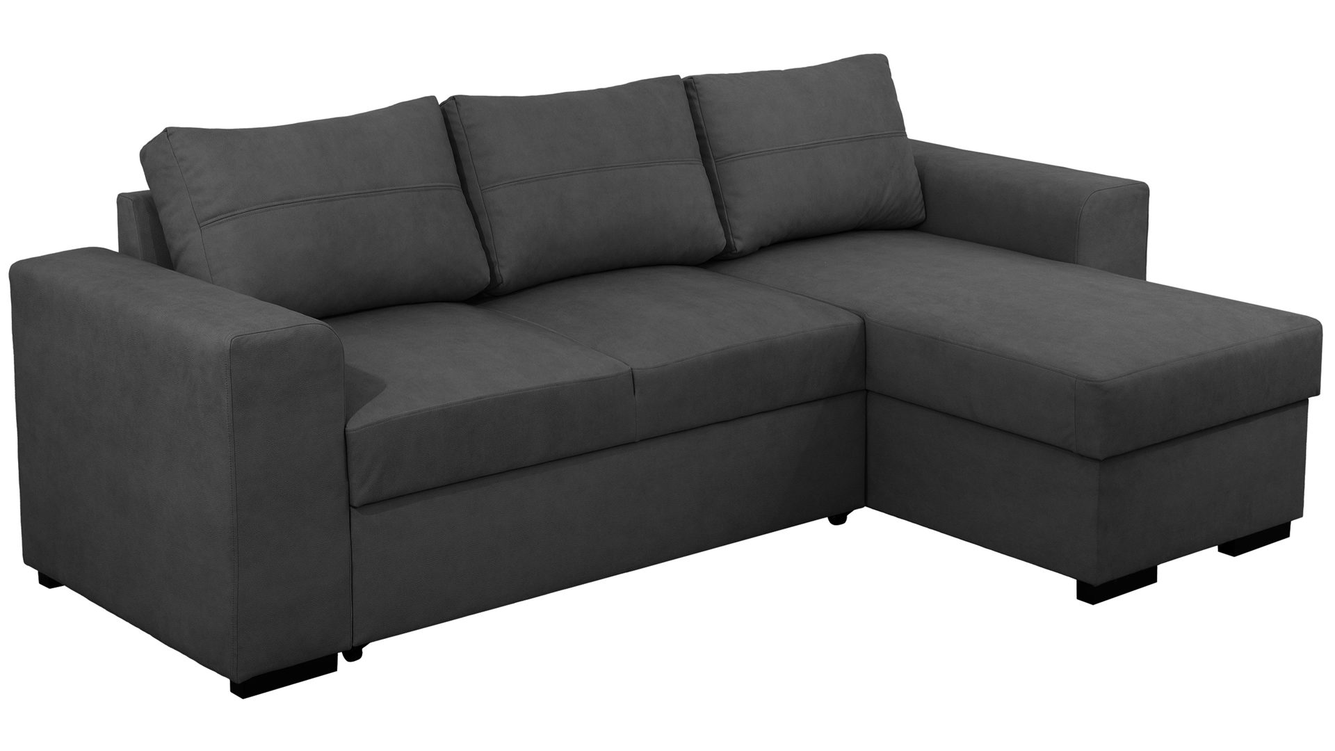 Ecksofa Sun garden | 162739 aus Stoff in Anthrazit Funktions-Ecksofa Mannheim anthrazitfarbener Bezug & schwarze Füße - Stellfläche ca. 230 x 155 cm