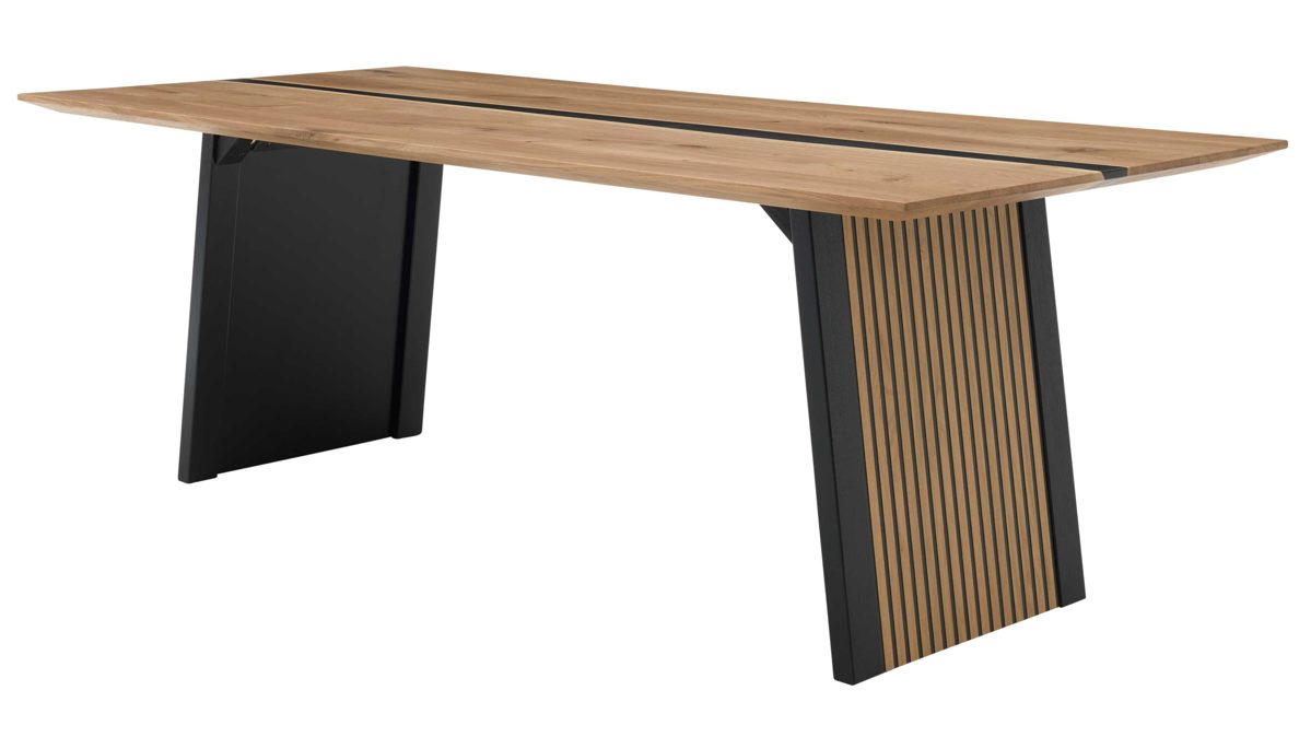 Esstisch Interliving aus Holz in Holzfarben Interliving Esszimmer Serie 5605 – Esstisch Charakter-Eiche & Schwarz - ca. 220 x 100 cm