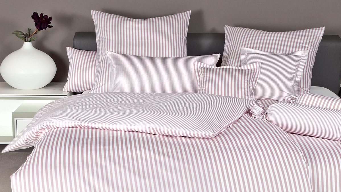 Bettwäsche-Set Janine® aus Naturfaser in Pink Janine® Bettwäsche-Set Kreiderosé - ca. 240 x 220 cm