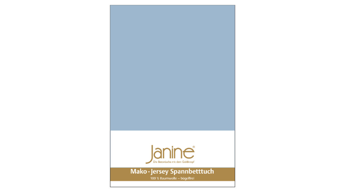 Spannbettlaken Janine® aus Stoff in Mittelblau Janine® Spannbettlaken Perlblau - ca. 100 x 200 cm