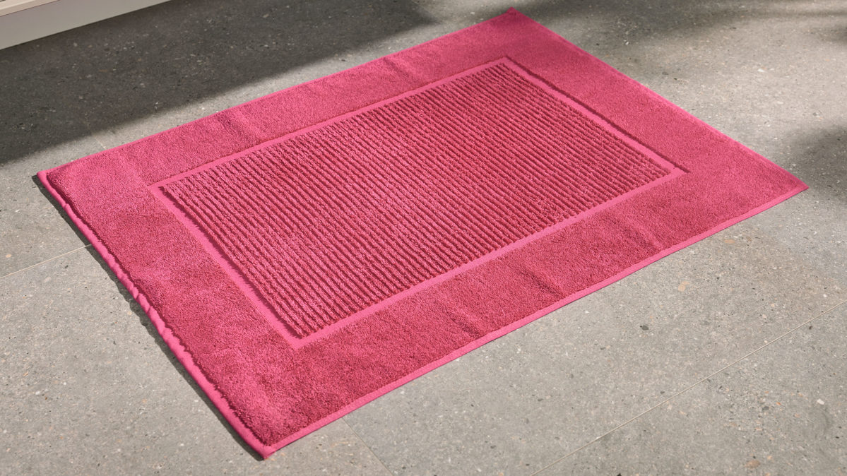 Badematte / Badeteppich Interliving aus Naturfaser in Pink Interliving Handtuch Serie 9108 - Badvorleger pinkfarbene Baumwolle  - ca. 60 x 80 cm