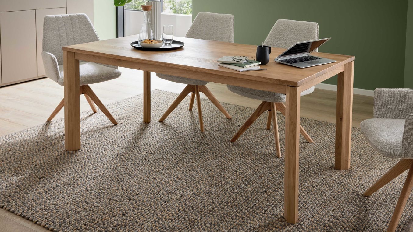 Auszugtisch Interliving aus Holz in Holzfarben Interliving Esszimmer Serie 5102 – Auszugtisch V913 Eiche bianco - ca. 180 - 280 x 90 cm