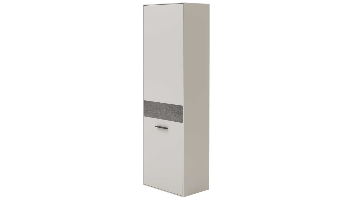 Garderobenschrank Interliving aus Holz in Weiß Interliving Garderoben Serie 6013 - Garderobenschrank Sahara Creme & Granitfurnier - eine Tür, Höhe ca. 173 cm