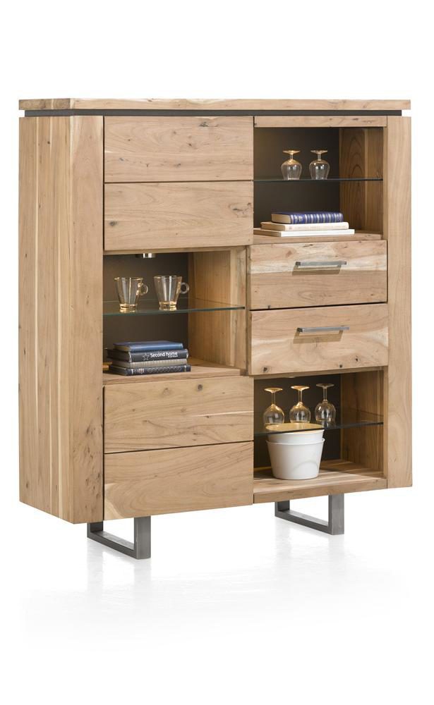 Highboard Habufa in Holzfarben Habufa Ajezi Highboard 34029SMK ca. B125 x T42 x H145 cm