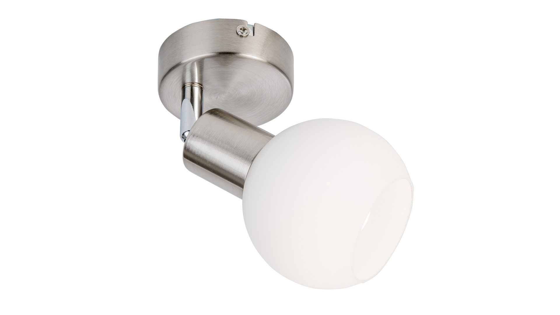 Wandleuchte Nino leuchten aus Glas in Weiß Nino LED-Spotlampe Loxy für Ihre Wohnaccessoires Opalglas & Nickel - Durchmesser ca. 9 cm