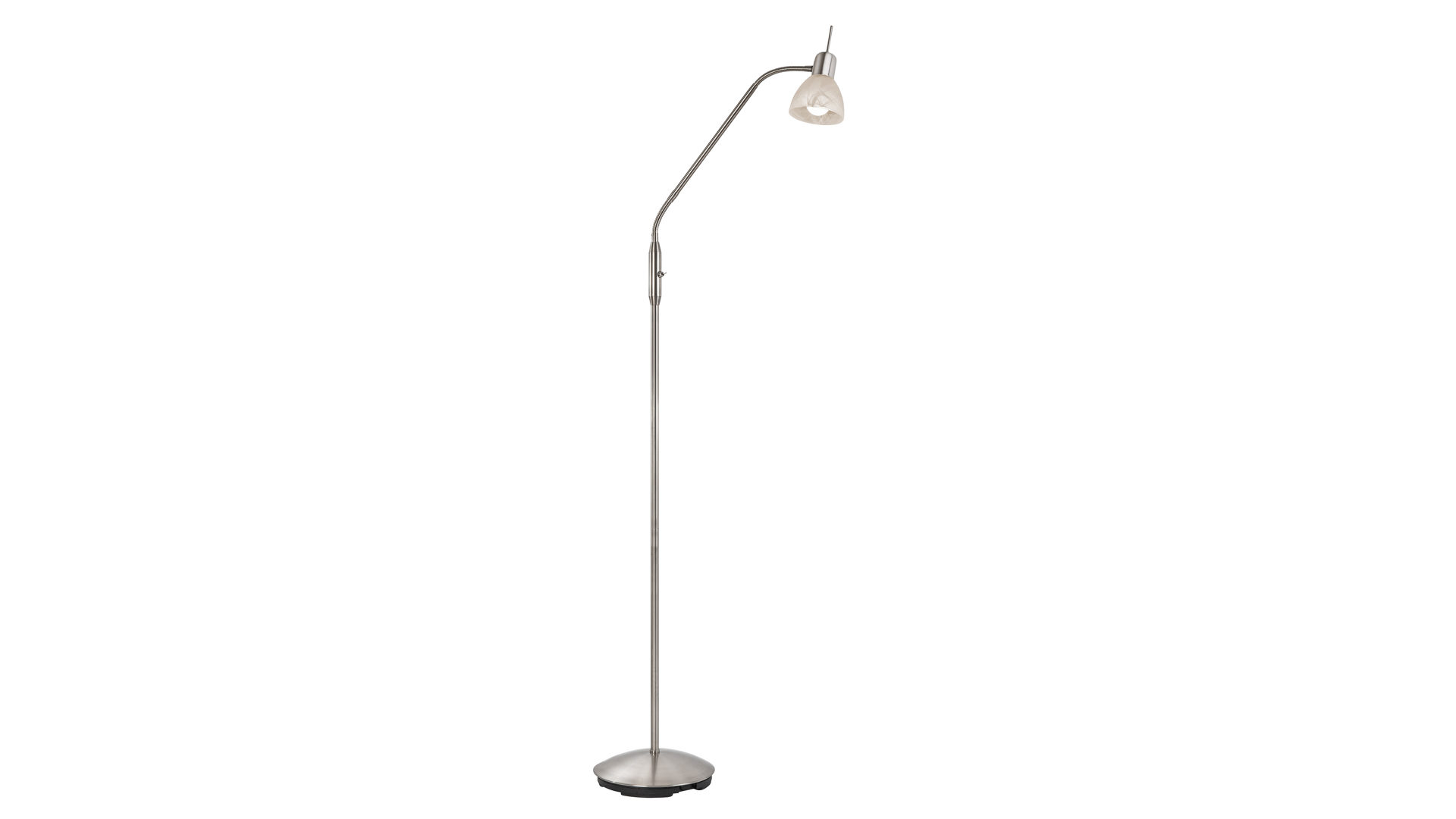 Stehleuchte Nowa (nino) aus Metall in Metallfarben LED-Stehleuchte Daytona bzw. LED-Stehlampe Nickel, Weiß & Alabaster – Höhe ca. 145 cm