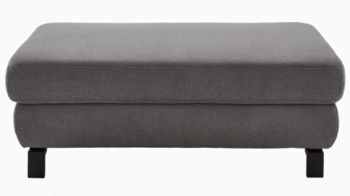 Polsterhocker SOFAkultur aus Stoff in Grau SOFAkultur Programm SK 239 - XXL-Hocker platingrauer Bezug Easy Care & schwarze Metallfüße 893 - ca. 122 x 66 cm
