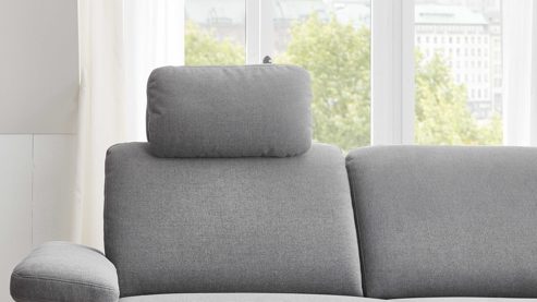 Kopfstütze SOFAkultur aus Stoff in Grau SOFAkultur Programm SK 239 - Multifunktionskopfstütze platingrauer Bezug Easy Care