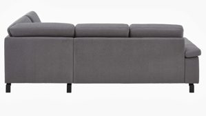 Ecksofa SOFAkultur aus Stoff in Grau SOFAkultur Programm SK 239 - Ecksofa platingrauer Bezug Easy Care & schwarze Metallfüße 893 - Stellfläche ca. 267 x 200 cm