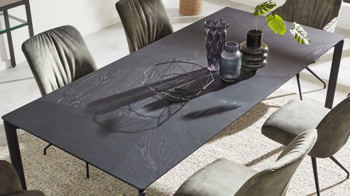 Esstisch Interliving aus Holz in Schwarz Interliving Esszimmer Serie 5110 - Esstisch T0200 mattschwarzes Eichefurnier - ca. 260 x 100 cm