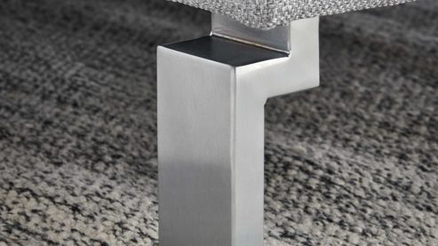 Ecksofa SOFAkultur aus Stoff in Hellgrau SOFAkultur Programm SK 239 - Ecksofa hellgraues Flachgewebe Mono & Metallfüße 222 - Stellfläche ca. 336 x 220 cm