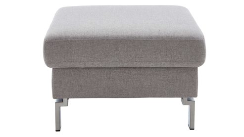 Polsterhocker SOFAkultur aus Stoff in Hellgrau SOFAkultur Programm SK 239 - Polsterhocker hellgraues Flachgewebe Mono & Metallfüße 222 - ca. 70 x 70 cm