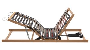 Lattenrost Interliving aus Holz in Holzfarben Interliving Lattenrost Serie 1952 mit Bettkastenzugang zweifach motorisch mit Handschalter – Liegefläche ca. 120 x 200 cm