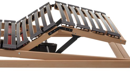 Lattenrost Interliving aus Holz in Holzfarben Interliving Lattenrost Serie 1952 - V6295 Reflux dreifach motorisch mit Funk – Liegefläche ca. 80 x 200 cm