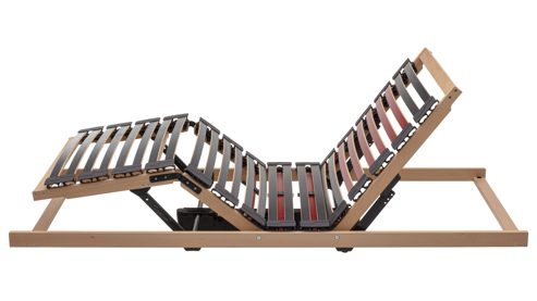 Lattenrost Interliving aus Holz in Holzfarben Interliving Lattenrost Serie 1952 mit zwei Motoren zweifach motorisch mit Handschalter – Liegefläche ca. 140 x 200 cm