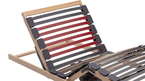 Lattenrost Interliving aus Holz in Holzfarben Interliving Lattenrost Serie 1952 mit zwei Motoren zweifach motorisch mit Handschalter – Liegefläche ca. 90 x 200 cm