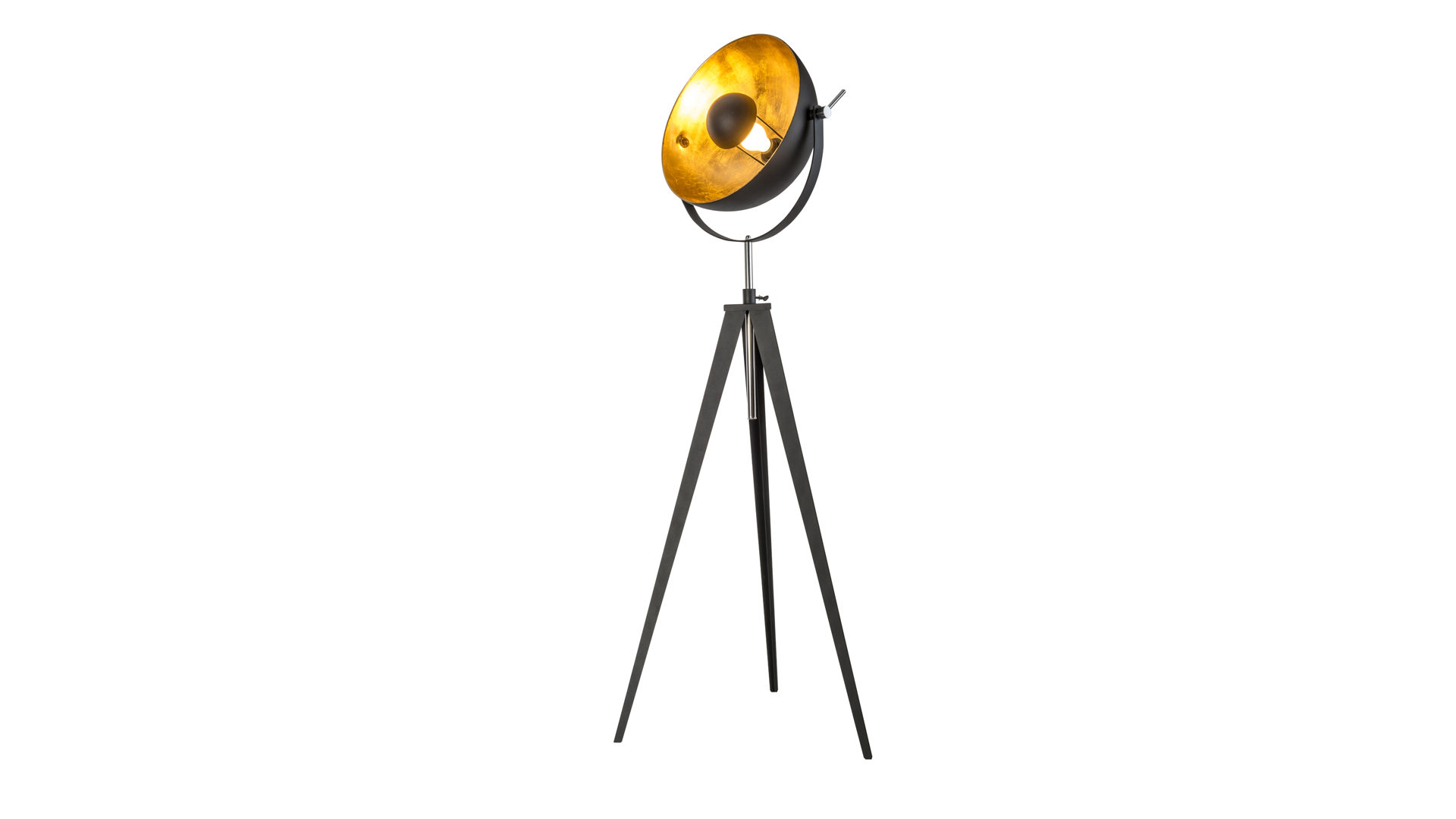 Stehleuchte Nowa (nino) aus Metall in Schwarz Stativ-Stehleuchte Bowy bzw. Stehlampe Schwarz & Gold – Höhe ca. 180 cm