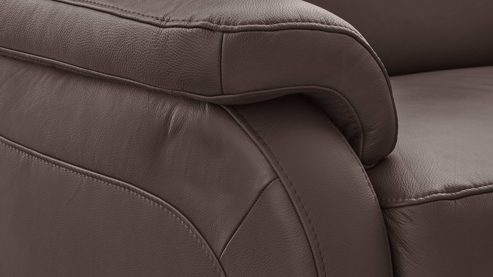 Ecksofa OrthoSedis aus Leder in Braun OrthoSedis Eckkombination MM-PN1004 schokofarbenes Leder Torro & Buche – Stellfläche ca. 259 x 272 cm