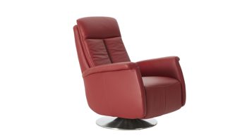 Relaxsessel modulmaster aus Leder in Dunkelrot Modulmaster MM-PN1035 - Relaxsessel 1SDCL D2 rossofarbenes Leder Torro & Edelstahl-Tellerfuß