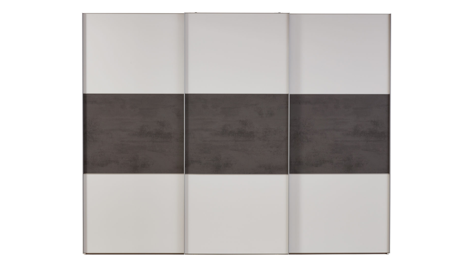 Kleiderschrank Staud aus Holz in Weiß STAUD Schwebetürenschrank Includo Weiß & Oxid – drei Türen, Breite ca. 280 cm