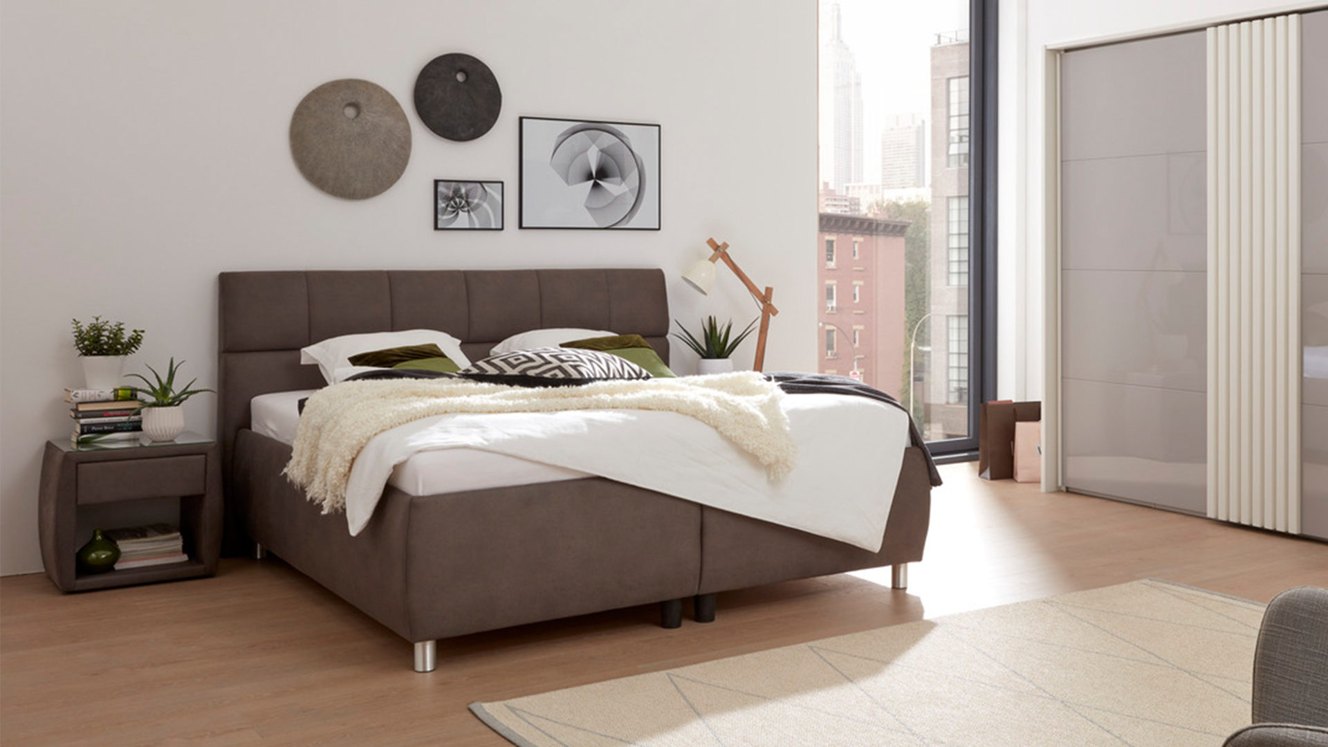 Polsterbett Ada | nova butor aus Stoff in Braun Polsterbett Malea brauner Stoffbezug 8.GDU 19 – Liegefläche ca. 180 x 200 cm