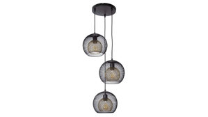 Pendelleuchte Globo lighting aus Metall in Schwarz GLOBO Lampen Serie Selina - Hängelampe schwarzes & goldenes Metall – Durchmesser ca. 45 cm