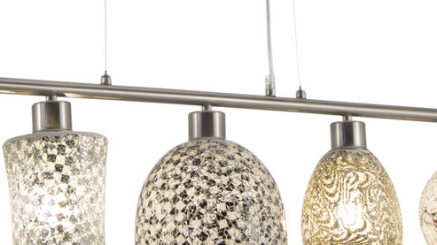 Pendelleuchte Globo lighting aus Glas in Mehrfarbig GLOBO Hängelampe Arezzo mehrfarbiges Glas & Nickel - Länge ca. 90 cm