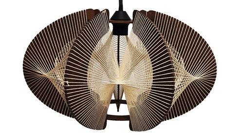 Pendelleuchte Globo lighting aus Holz in Braun GLOBO Hängelampe Sakura Hanfschnur, Holz & Metall - Durchmesser ca. 44 cm