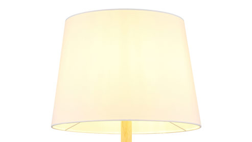 Stehleuchte Globo lighting aus Metall in Holzfarben GLOBO Lampen Serie Joris - Stehlampe Kiefer & weißer Lampenschirm - Höhe ca. 151 cm