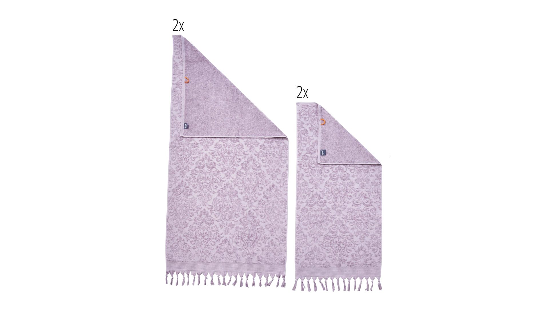 Handtuch-Set Done.® aus Stoff in Pastell done.® Handtuch-Set Provence Ornaments altrosa Baumwolle – vierteilig