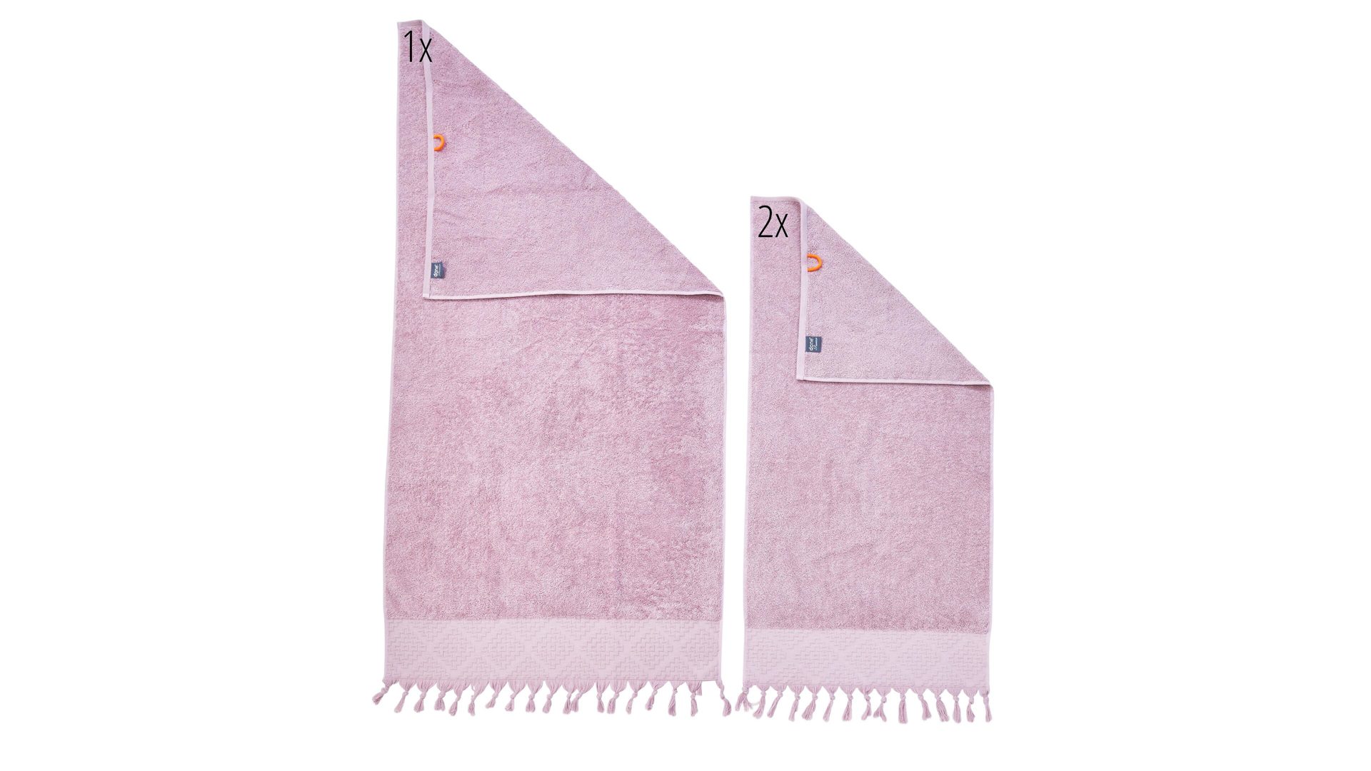 Handtuch-Set Done.® aus Stoff in Pastell done.® Handtuch-Set Provence Boheme - Heimtextilien altrosafarbene Baumwolle  – dreiteilig