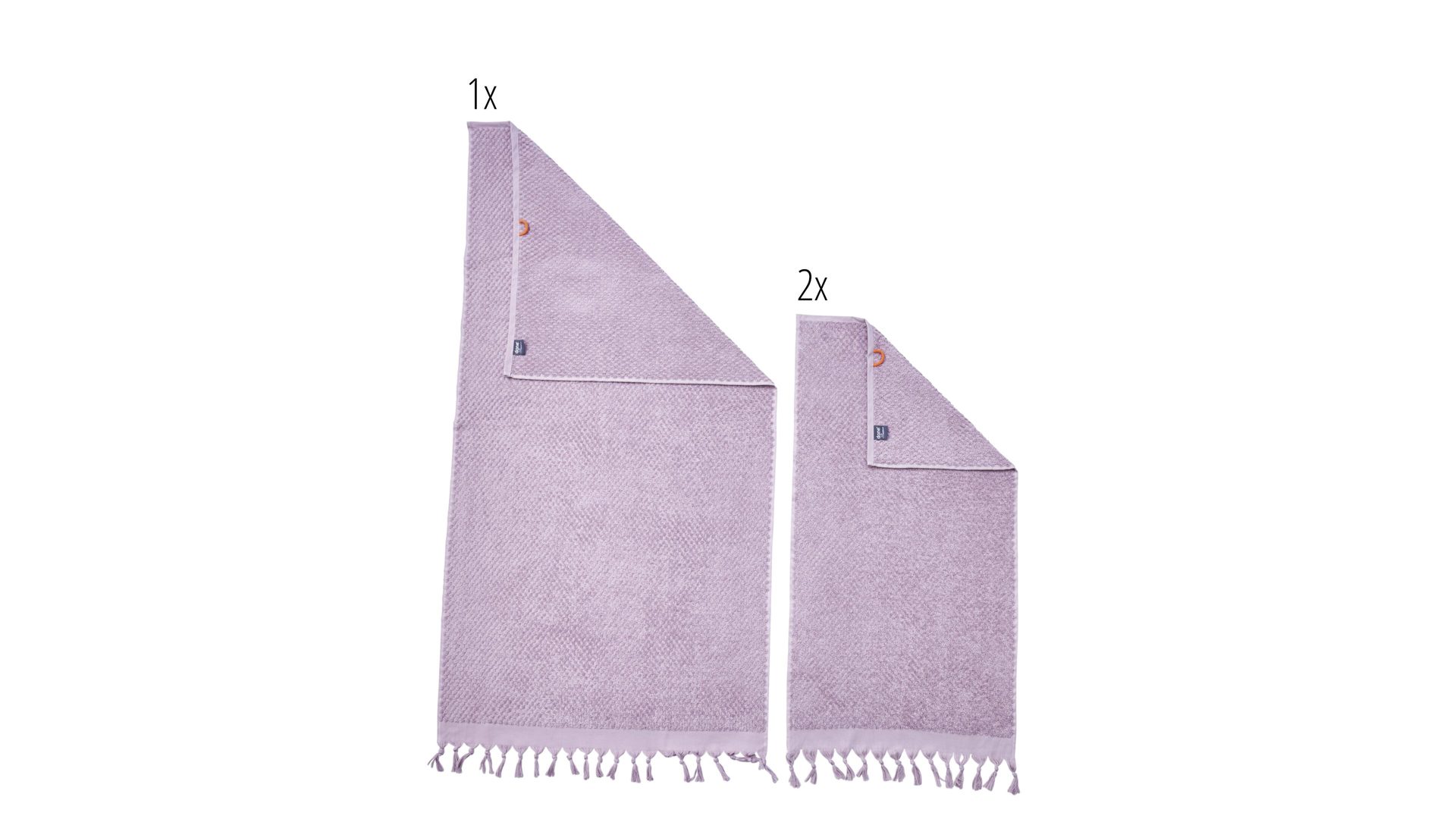 Handtuch-Set Done.® aus Stoff in Pastell done.® Handtuch-Set Provence Honeycomb - Heimtextilien altrosa Baumwolle – dreiteilig