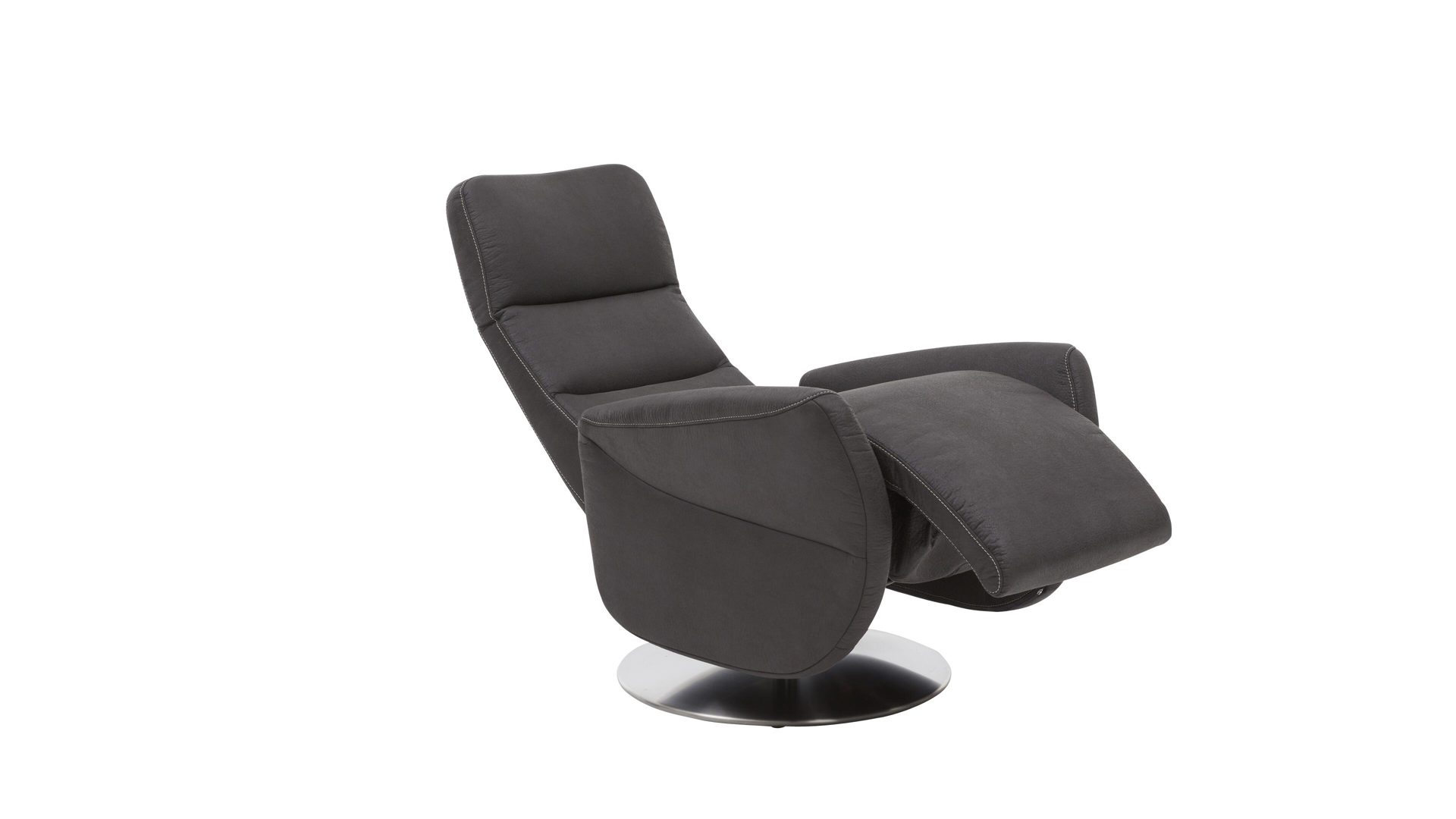 Relaxsessel Interliving aus Stoff in Anthrazit Interliving Sessel Serie 4530 anthrazitfarbener Stoffbezug Büffel & Sternfuß