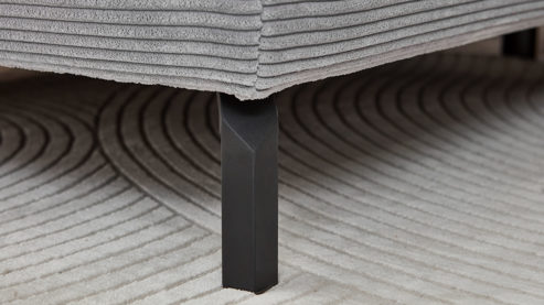 Polsterhocker SOFAkultur aus Stoff in Grau SOFAkultur Programm SK 770 - XXL-Hocker grauer Cordbezug - ca. 109 x 109 cm