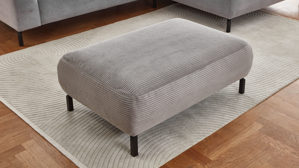 Polsterhocker SOFAkultur aus Stoff in Grau SOFAkultur Programm SK 770 - Polsterhocker grauer Cordbezug - ca. 109 x 74 cm