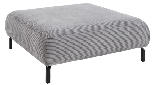Polsterhocker SOFAkultur aus Stoff in Grau SOFAkultur Programm SK 770 - XXL-Hocker grauer Cordbezug - ca. 109 x 109 cm