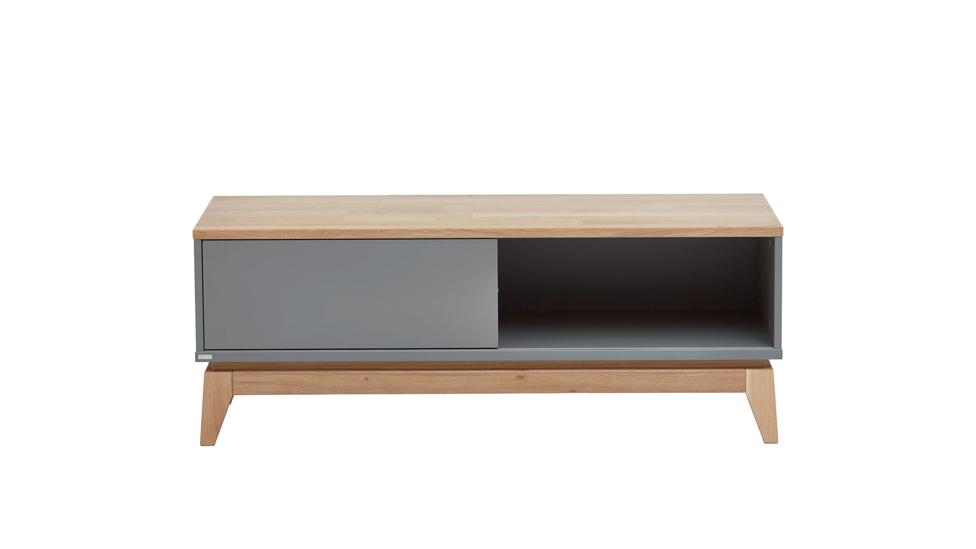 Lowboard Paidi aus Holz in Grau PAIDI Jugendzimmer Lowboard Sten Eiche & Schiefergrau – eine Schiebetür