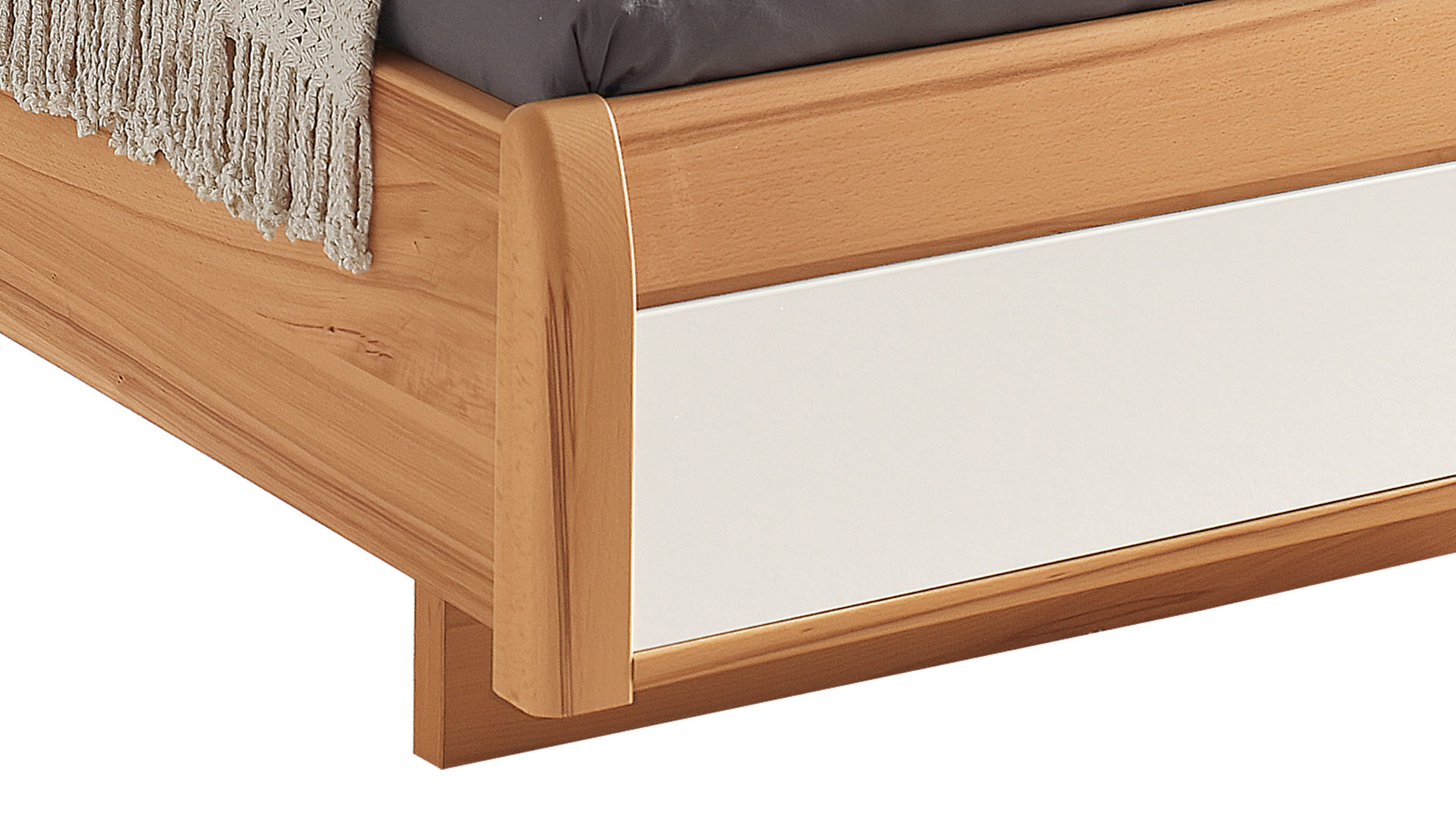 Bettgestell C. disselkamp aus Holz in Holzfarben C. DISSELKAMP Bettgestell Comfort-V Kernbuche & Weiß – Liegefläche ca. 100 x 200 cm