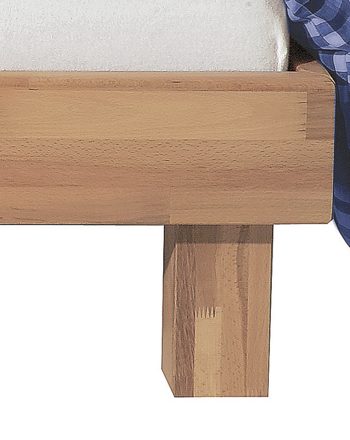 Einzelbett Neue modular aus Holz in Holzfarben Massivholz-Bettgestell, ein Futonbett mit Komfort natur geöltes Kernbuchenholz - Liegefläche ca. 140 x 200 cm