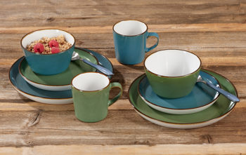 Tafelservice Ritzenhoff & breker aus Keramik in Blau Grün Ritzenhoff & Breker Kombiservice Visby blau, grüne Keramik - 16-teilig, Kombigeschirr