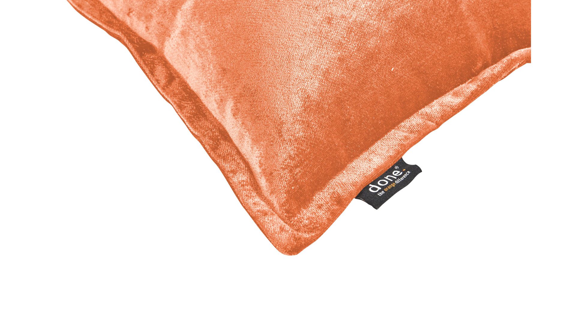 Kissenbezug /-hülle Done.® aus Stoff in Orange done.® Kissenhülle Cushion Glam korallenfarbener Samt – ca. 45 x 45 cm