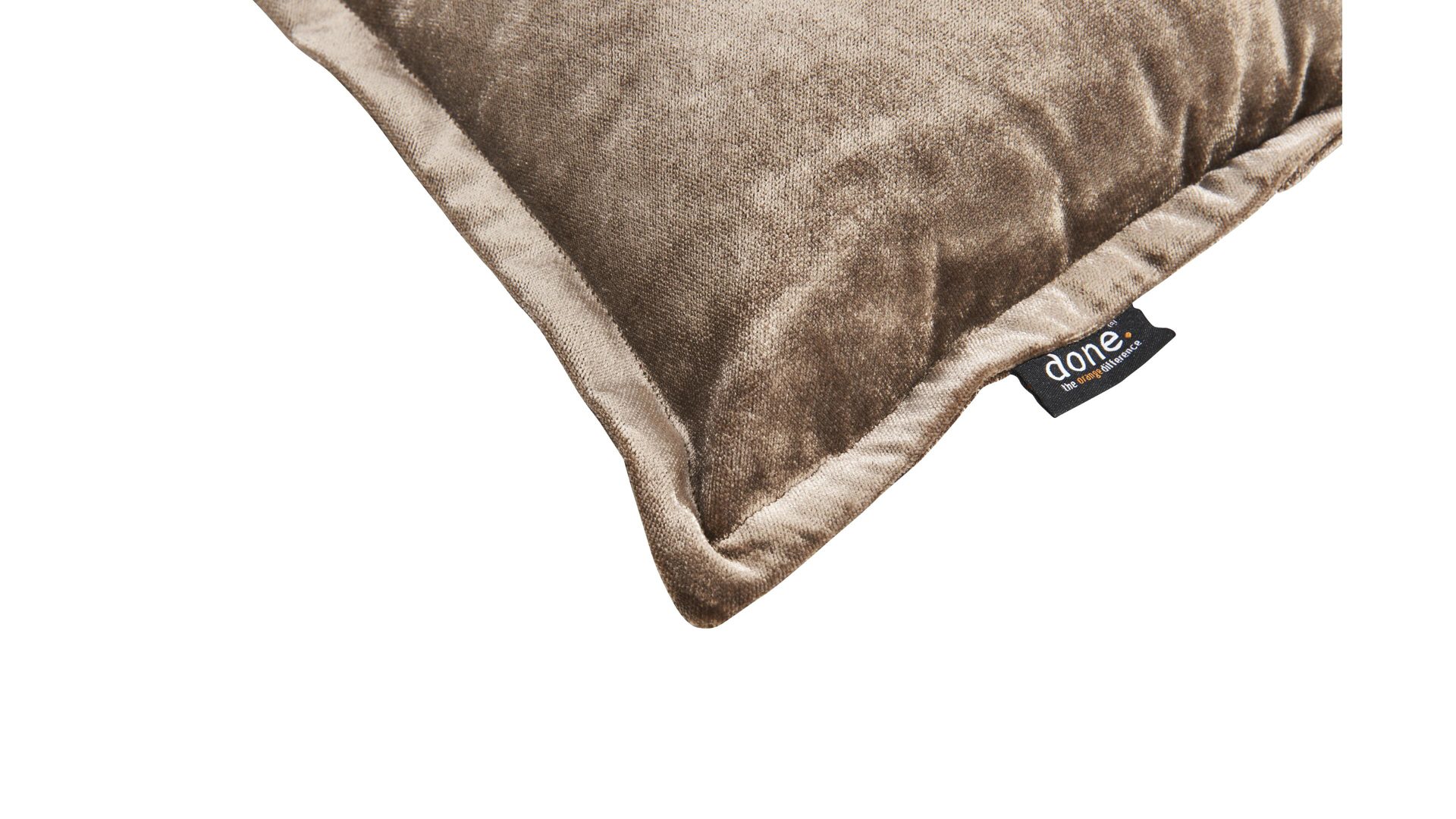 Kissenbezug /-hülle Done.® aus Stoff in Grau done.® Kissenhülle Cushion Glam taupefarbener Samt – ca. 45 x 45 cm