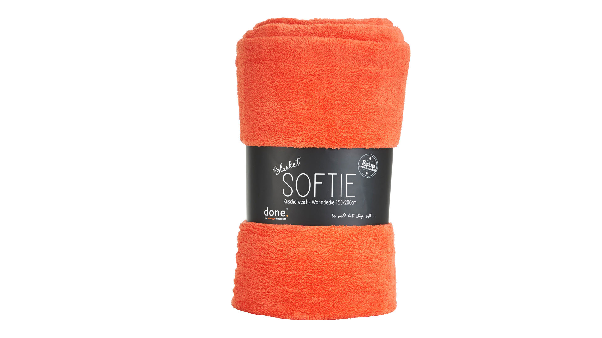 Wohndecke Done.® aus Stoff in Orange done.® Wohndecke Blanket Softie korallenfarbener Teddystoff – ca. 150 x 200 cm