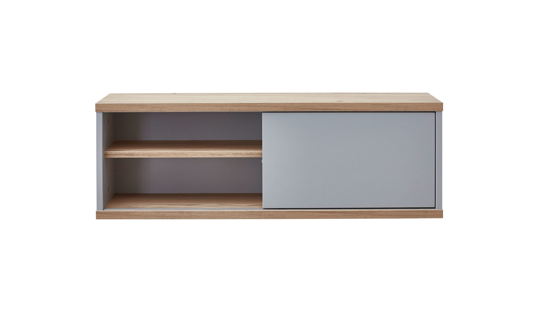 Wandregal Paidi aus Holz in Hellgrau PAIDI Babyzimmerprogramm Benne - Wandregal Kieselgrau & Montana Eiche – ca. 86 x 29 cm